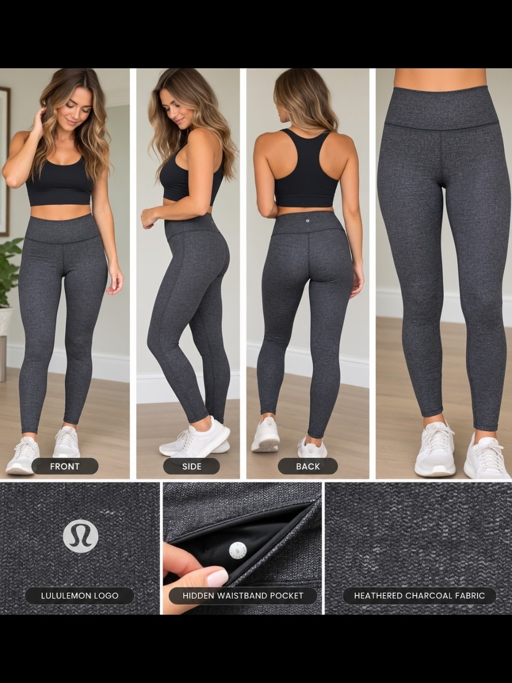lululemon athletica Heathered Charcoal High-Rise Leggings